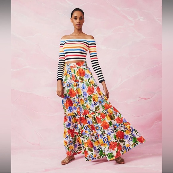 CARA CARA Nathali Skirt in egret blossoms - NWT - size small - Picture 2 of 6